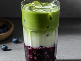 Matcha Blueberry Latte