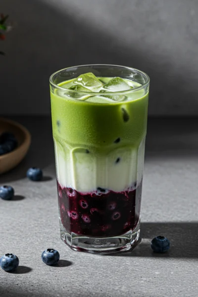 Matcha Blueberry Latte